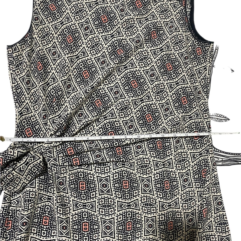 Daphna Levinson Geometric Flower Woman’s Sleeveless Mini Dress Black and Pink - Picture 9 of 12